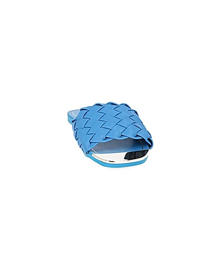 360 degree animation of product Blue woven flat sandal frame-20