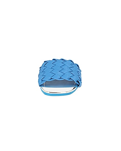 360 degree animation of product Blue woven flat sandal frame-21