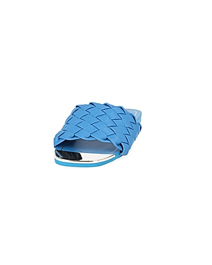 360 degree animation of product Blue woven flat sandal frame-22