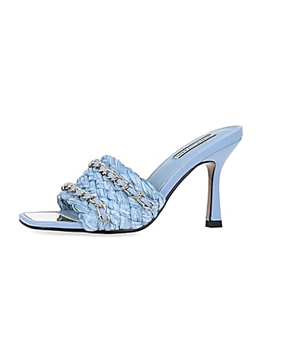 360 degree animation of product Blue woven mules frame-2
