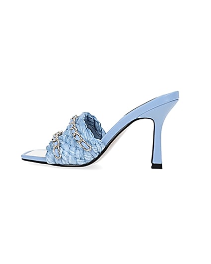 360 degree animation of product Blue woven mules frame-4