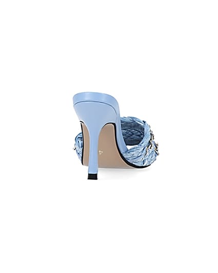 360 degree animation of product Blue woven mules frame-10