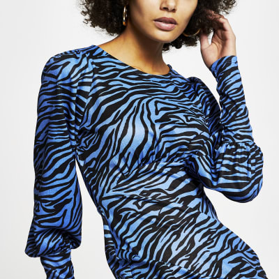 river island blue zebra jumpsuit