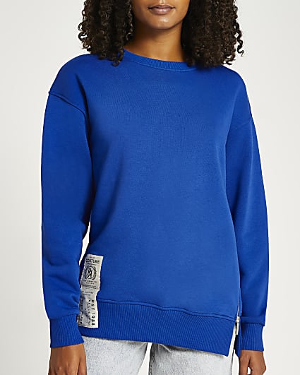 Blue zip sweatshirt