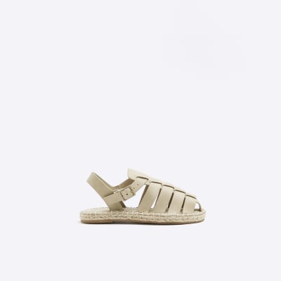 Boys beige fisherman espadrille sandals River Island