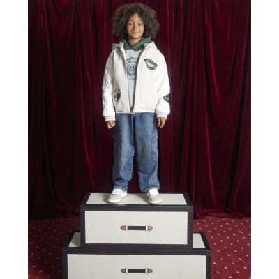 Boys Beige Penrose Badge Bomber Jacket
