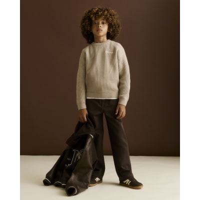 Boys Beige Rib Jumper