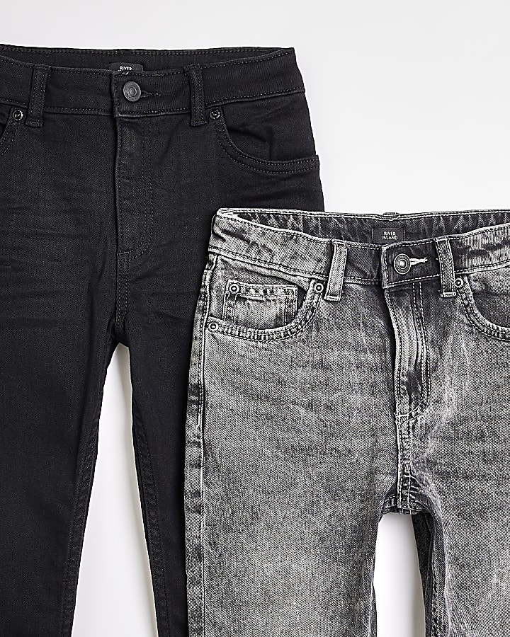 Boys black and Grey skinny jeans 2 pack