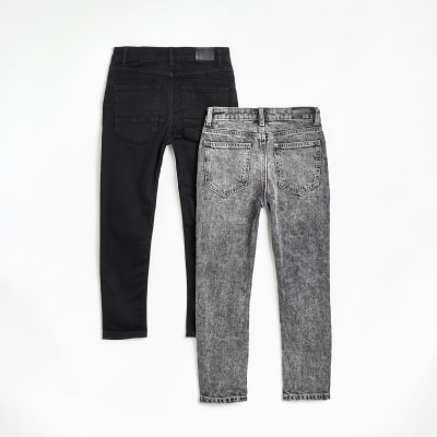 Boys black and Grey skinny jeans 2 pack