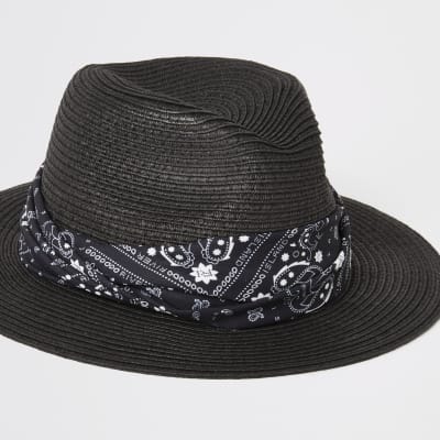 boys black fedora hat