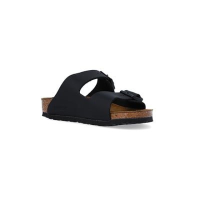 360 degree animation of product Boys Black Birkenstock Sandals frame-18