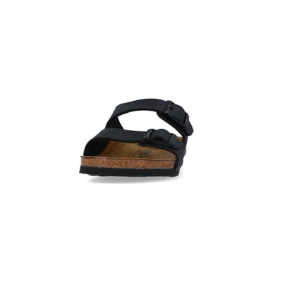 360 degree animation of product Boys Black Birkenstock Sandals frame-22