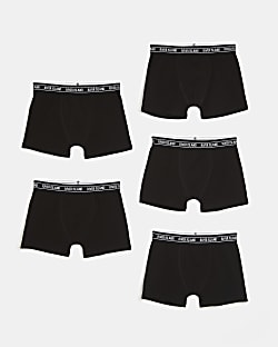 Boys black boxer shorts 5 pack