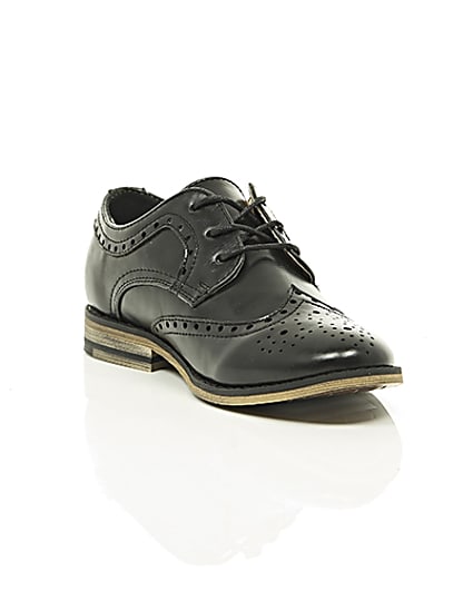 360 degree animation of product Boys black brogues frame-6