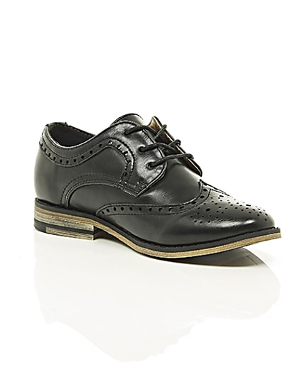 360 degree animation of product Boys black brogues frame-7
