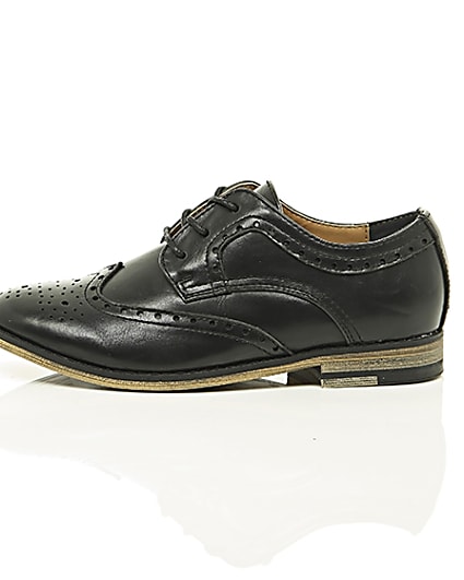 360 degree animation of product Boys black brogues frame-22