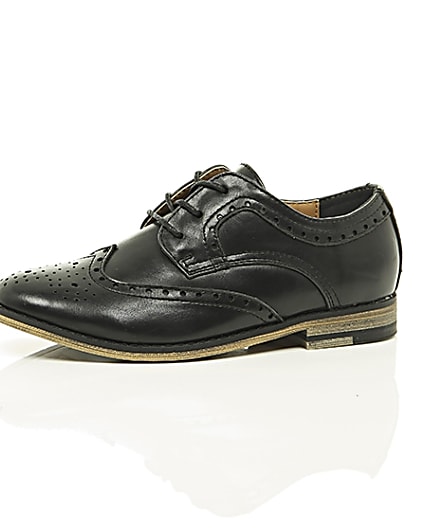 360 degree animation of product Boys black brogues frame-23