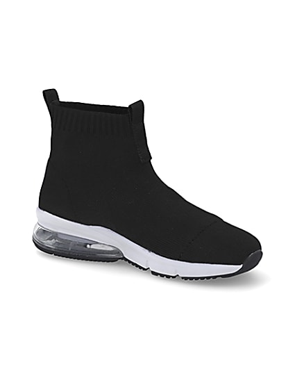 360 degree animation of product Boys black bubble sock trainers frame-17
