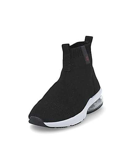 360 degree animation of product Boys black bubble sock trainers frame-23