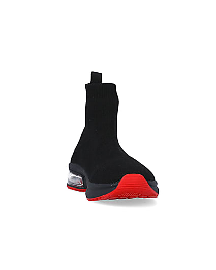 360 degree animation of product Boys Black Bubble sole Sock High Top trainers frame-20