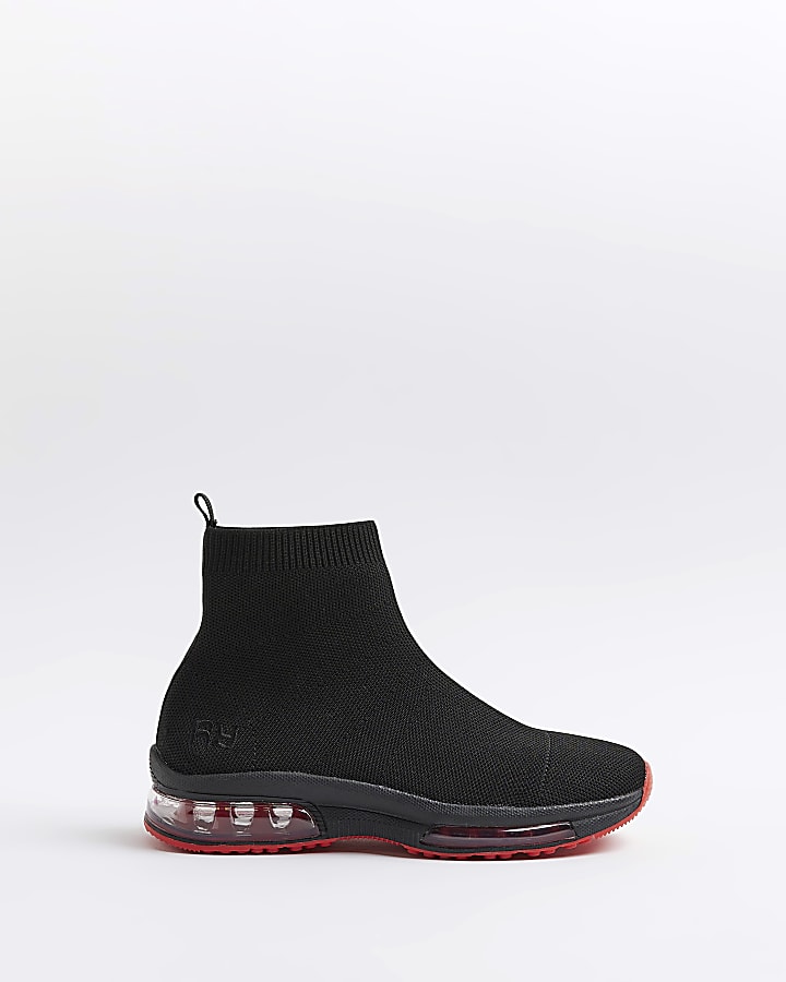 Boys Black Bubble sole Sock High Top trainers