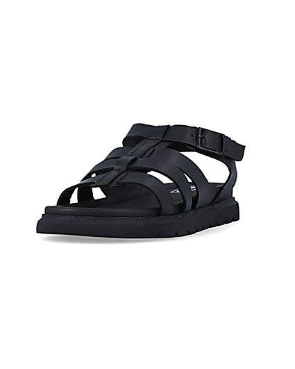 360 degree animation of product Boys black buckle sandals frame-2