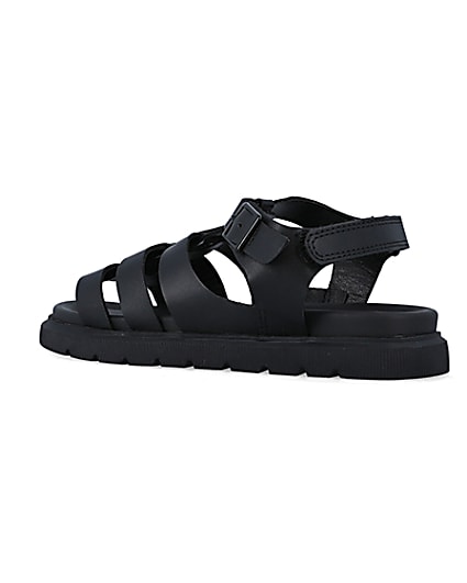 360 degree animation of product Boys black buckle sandals frame-8