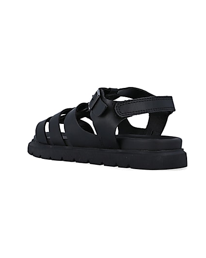 360 degree animation of product Boys black buckle sandals frame-9