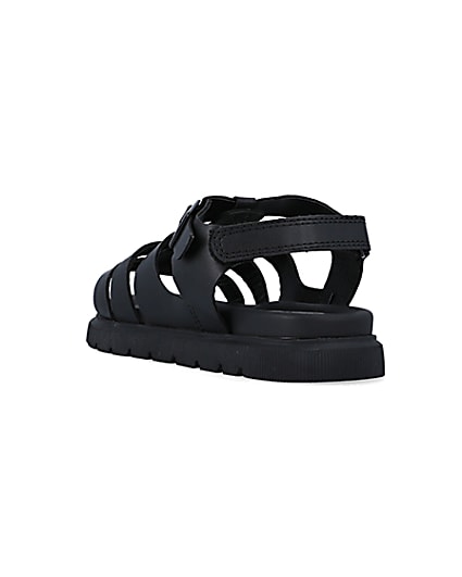 360 degree animation of product Boys black buckle sandals frame-10