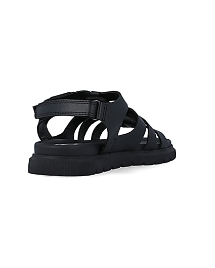 360 degree animation of product Boys black buckle sandals frame-14