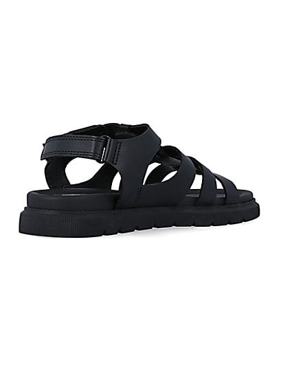 360 degree animation of product Boys black buckle sandals frame-15