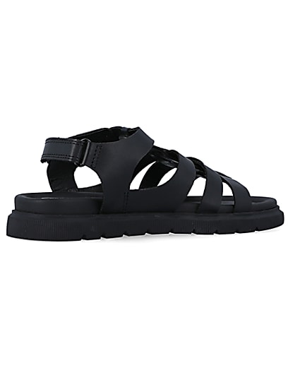 360 degree animation of product Boys black buckle sandals frame-16