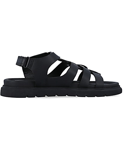 360 degree animation of product Boys black buckle sandals frame-17