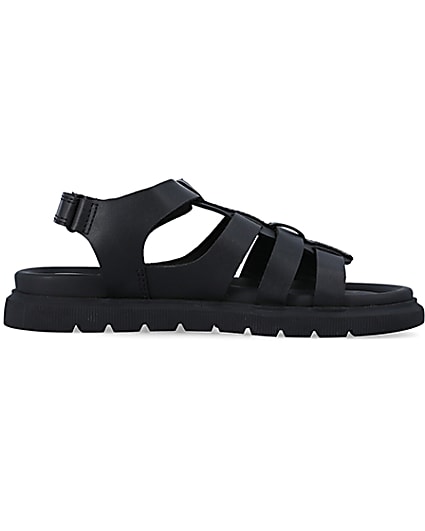 360 degree animation of product Boys black buckle sandals frame-18