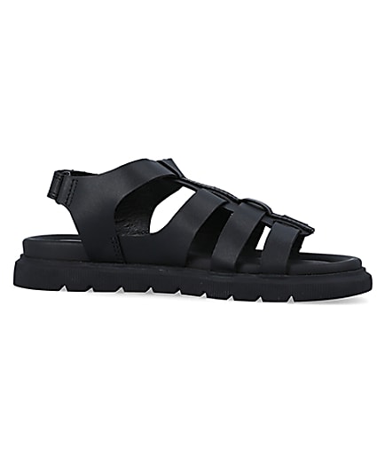 360 degree animation of product Boys black buckle sandals frame-19