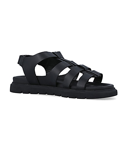 360 degree animation of product Boys black buckle sandals frame-20
