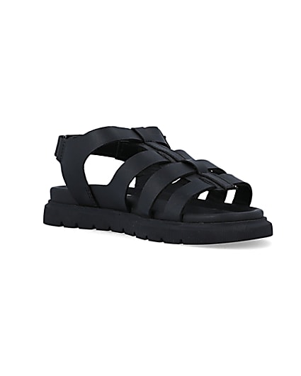 360 degree animation of product Boys black buckle sandals frame-21