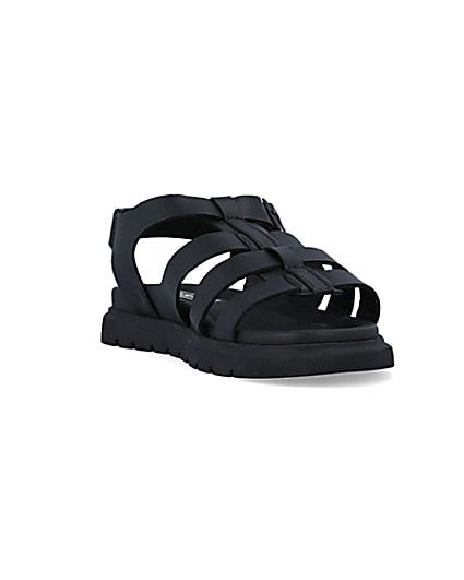 360 degree animation of product Boys black buckle sandals frame-22