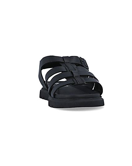 360 degree animation of product Boys black buckle sandals frame-23