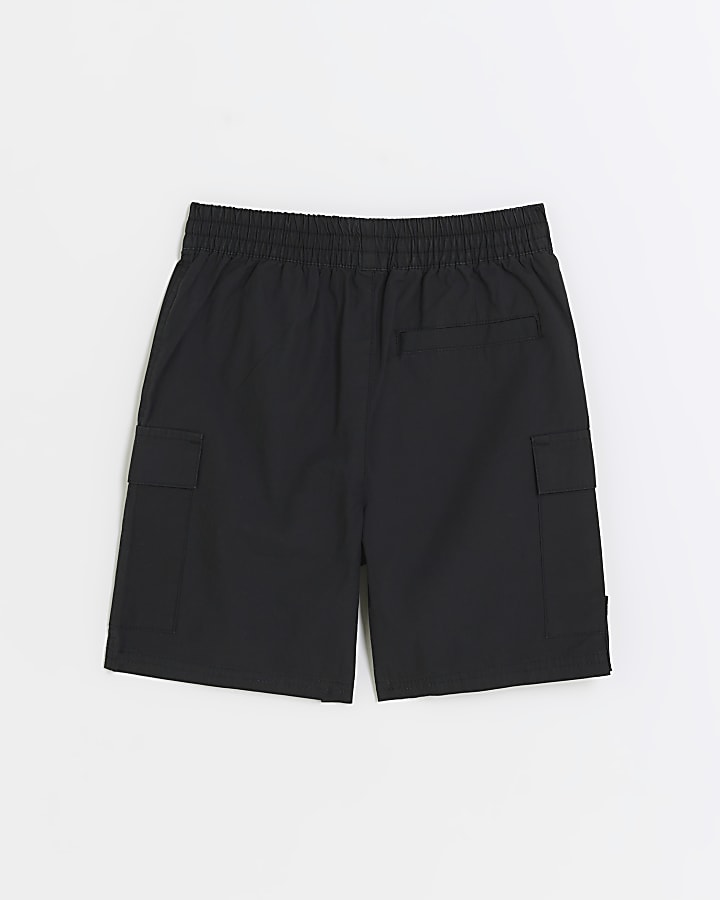 Boys black cargo shorts
