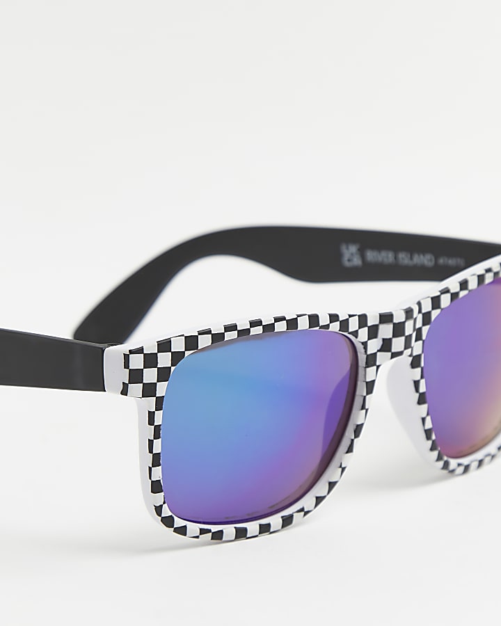 Boys black check frame sunglasses