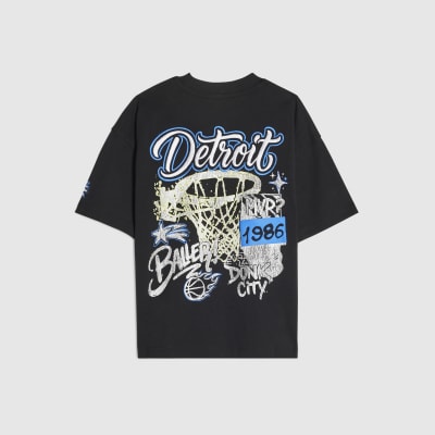 Boys Black Detroit Basketball T-Shirt