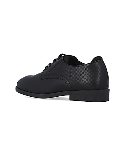 360 degree animation of product Boys black Embossed shoes frame-5