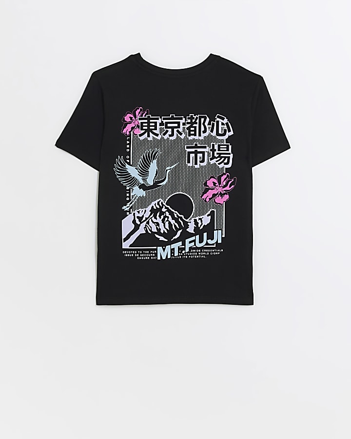 Boys black Fuji Graphic T-shirt