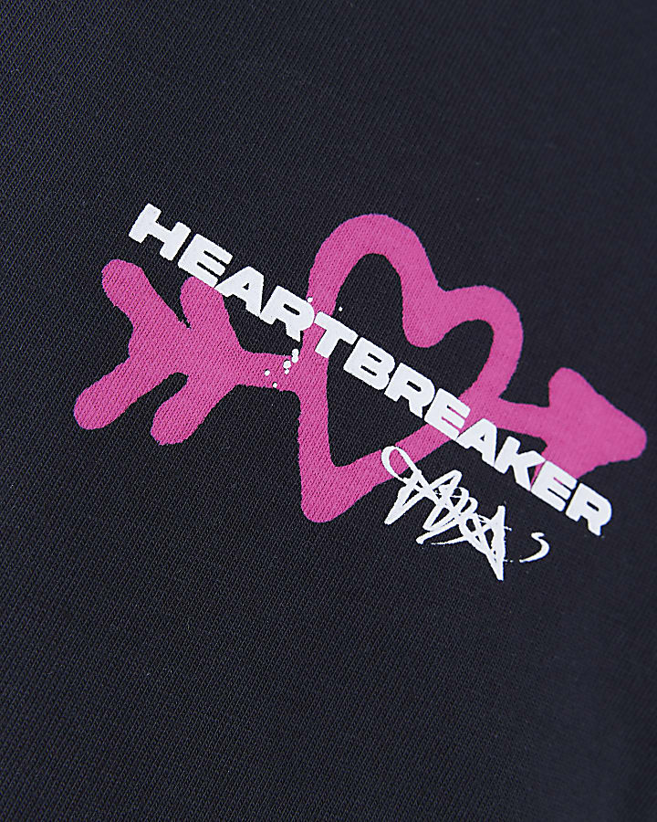 Boys Black Heartbreaker Graphic T-shirt