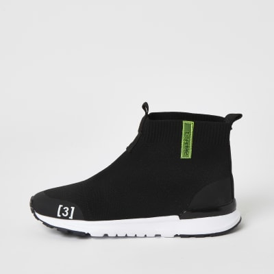 boys black high top shoes