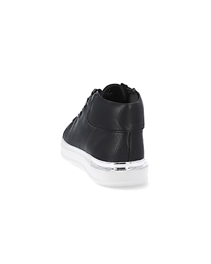 360 degree animation of product Boys black high top trainers frame-8