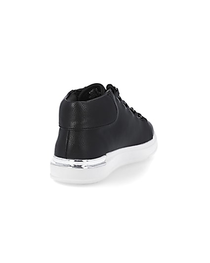 360 degree animation of product Boys black high top trainers frame-11