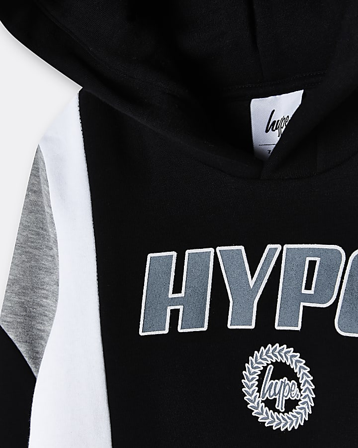 Boys black Hype Black colour block hoodie