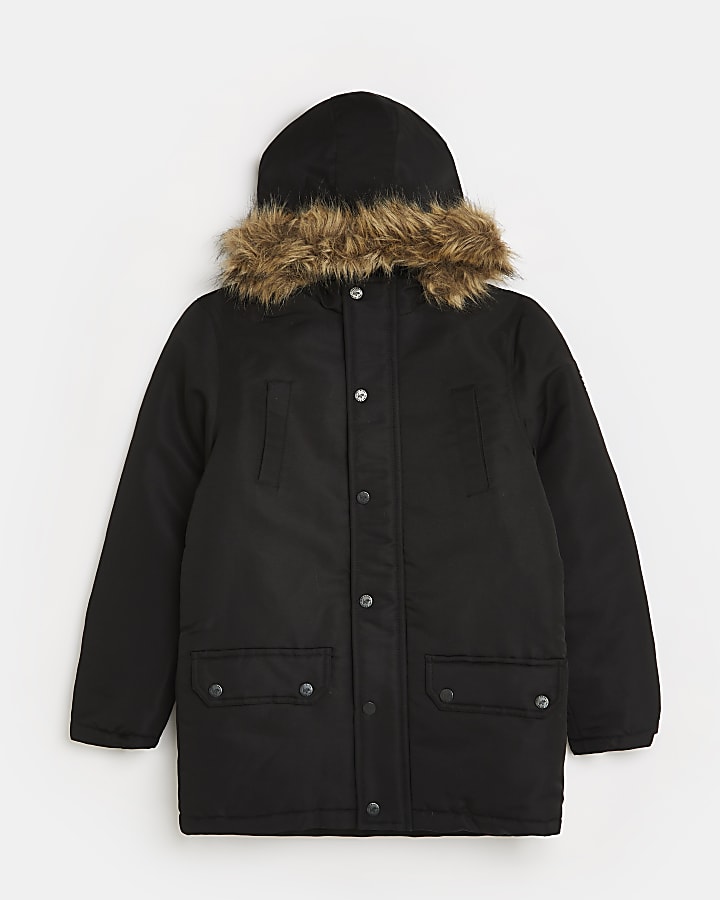 Boys black Hype hooded coat